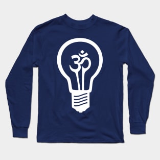 Om Meditation Lightbulb (White) Long Sleeve T-Shirt